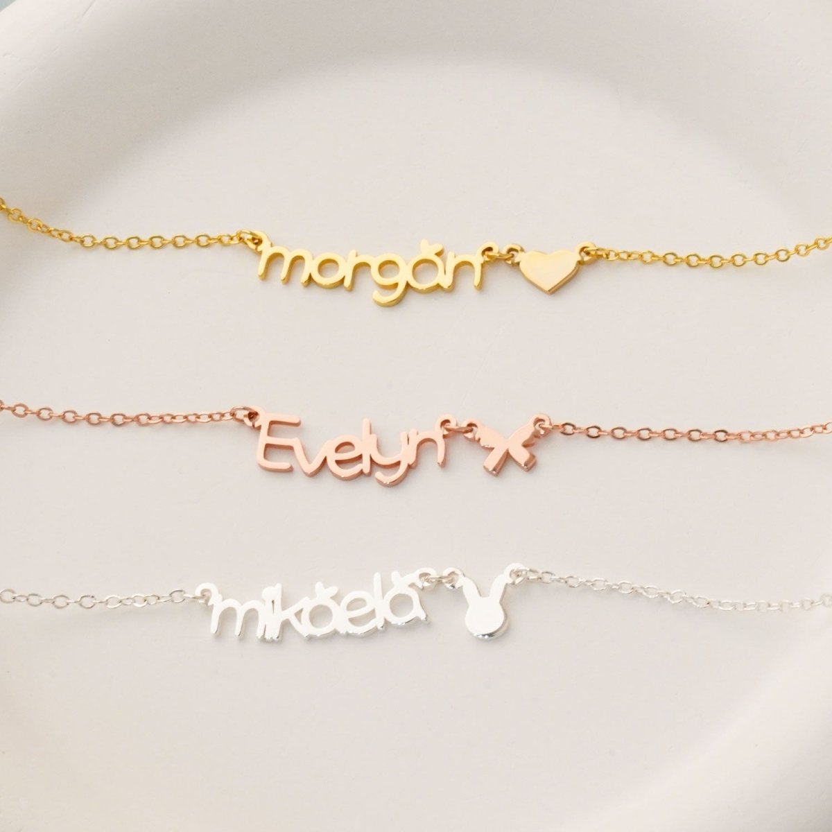 Kids Name Necklace with Cute Element - Glaxias