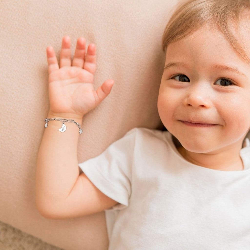 Kids Star and Moon Name Bracelet - Glaxias