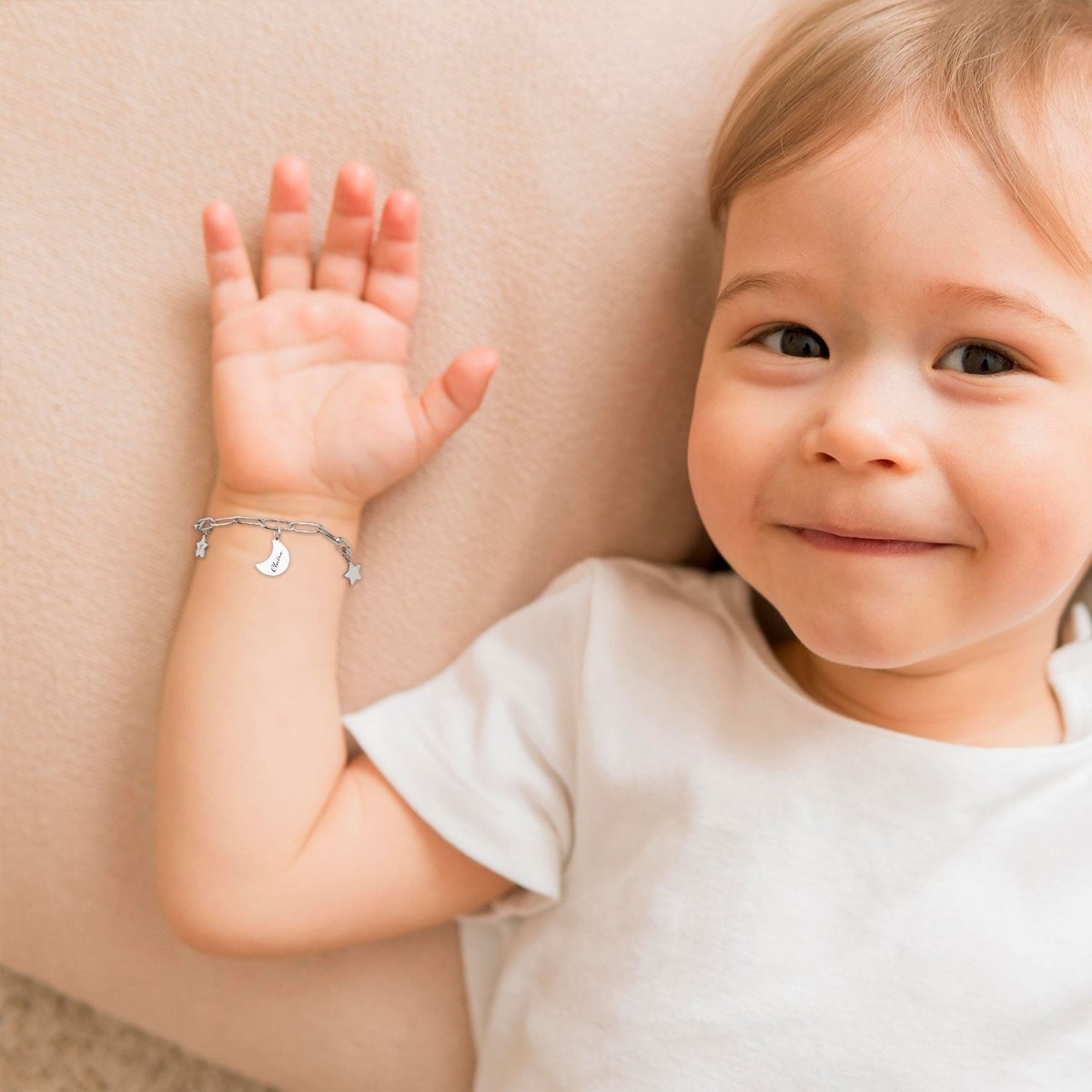 Kids Star and Moon Name Bracelet - Glaxias
