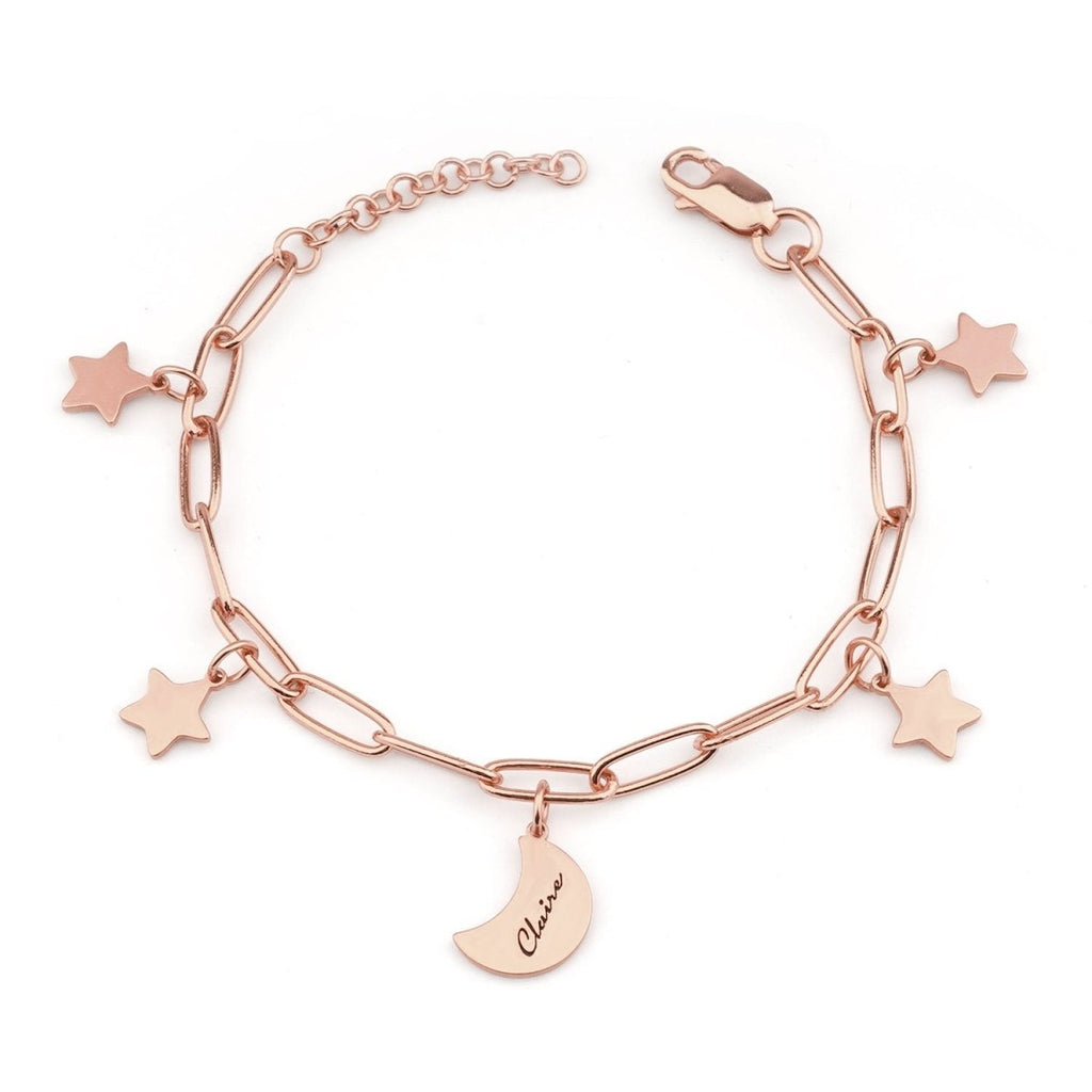 Kids Star and Moon Name Bracelet - Glaxias