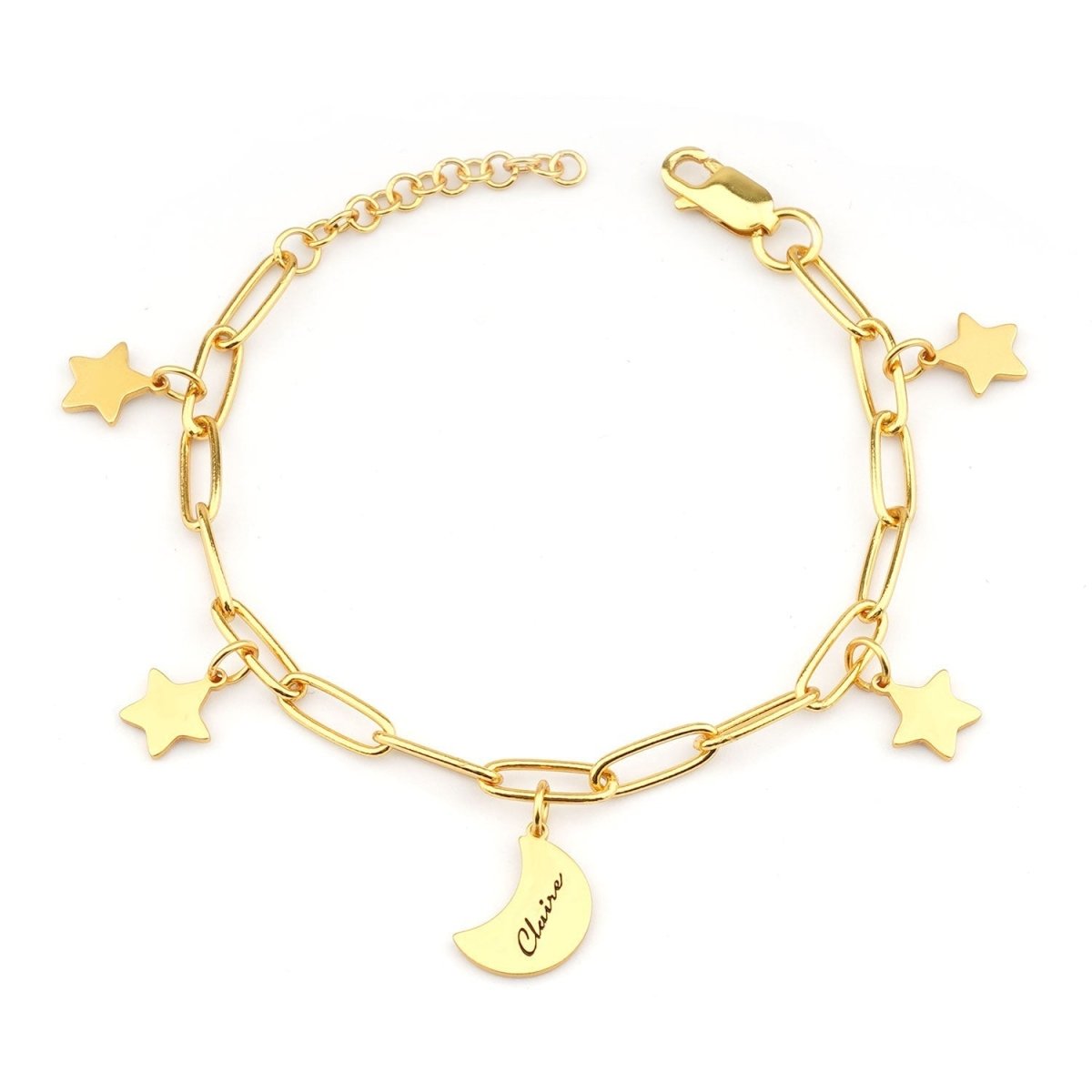 Kids Star and Moon Name Bracelet - Glaxias