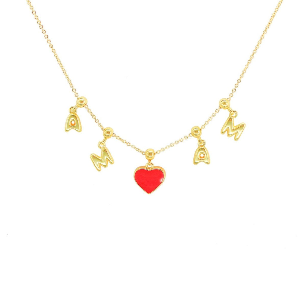 MAMA Always in My Heart ¨C Double-Sided Enamel Charm Necklace - Glaxias