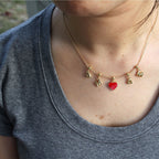 MAMA Always in My Heart ¨C Double-Sided Enamel Charm Necklace - Glaxias