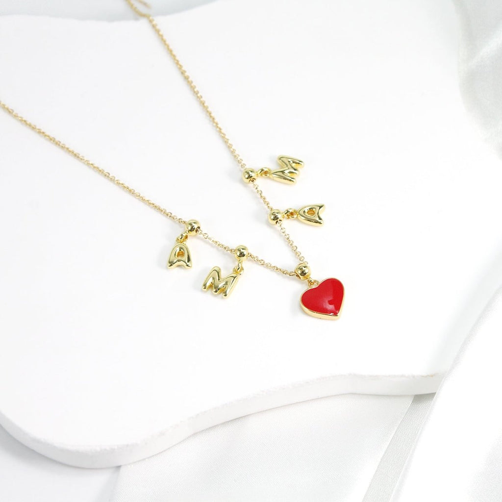 MAMA Always in My Heart ¨C Double-Sided Enamel Charm Necklace - Glaxias