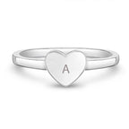 Monogram Heart Personalized Initial Girls Ring - Glaxias