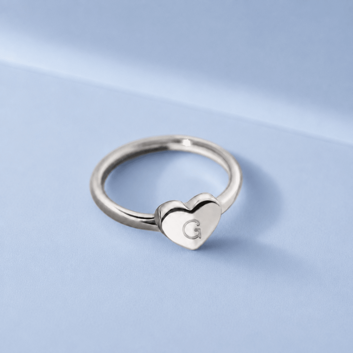 Monogram Heart Personalized Initial Girls Ring - Glaxias