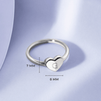 Monogram Heart Personalized Initial Girls Ring - Glaxias