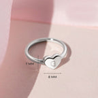 Monogram Heart Personalized Initial Girls Ring - Glaxias