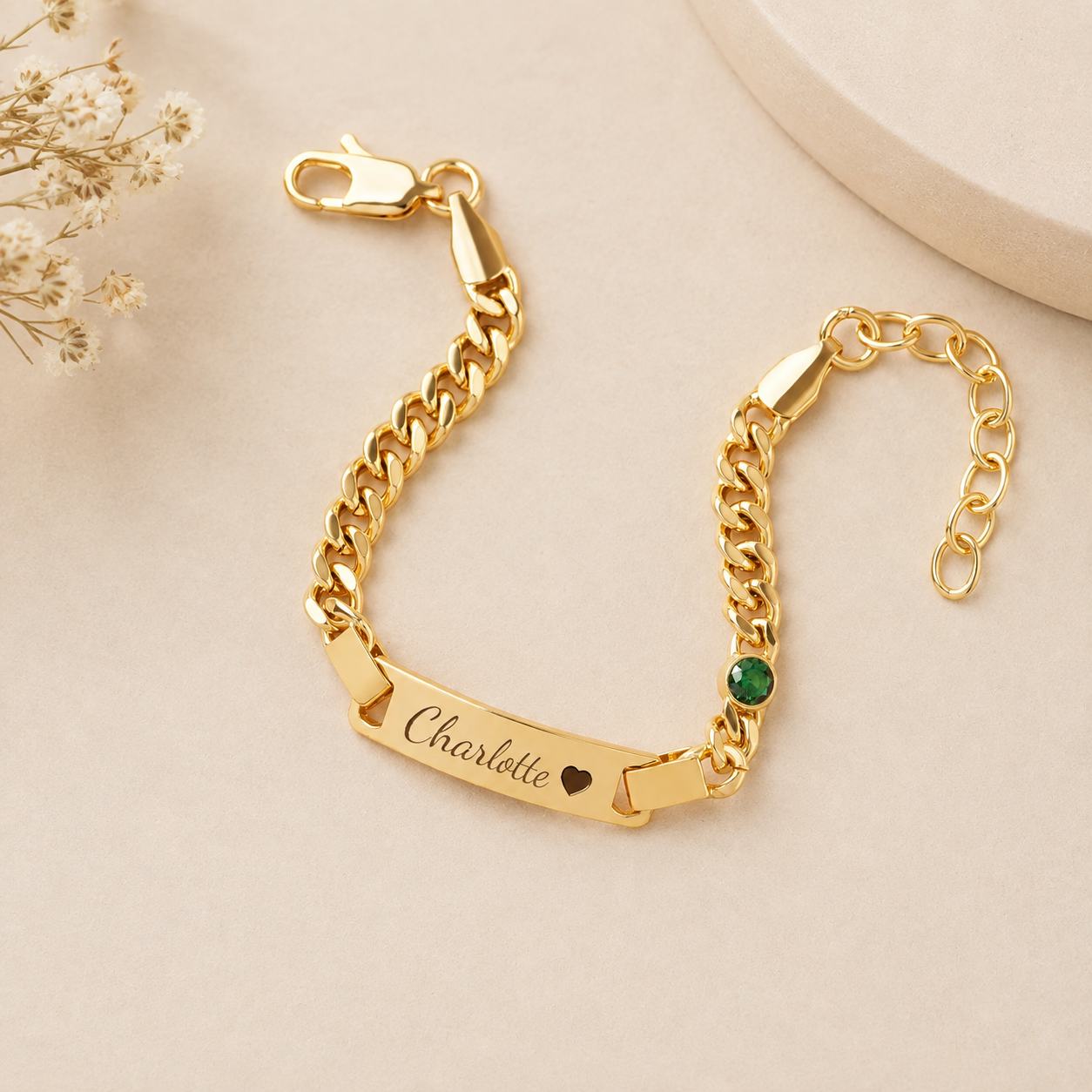 Boy And Girl's Birthstone Name Bracelet