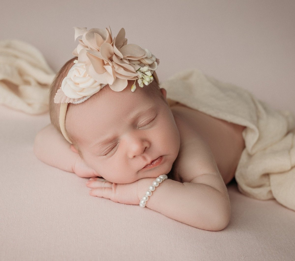 Pearl and Cross Baby Baptism Bracelet - Glaxias