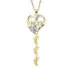 Personailzed Name and Birthstone Necklace With Feet Pendans - Glaxias