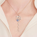 Personailzed Name and Birthstone Necklace With Feet Pendans - Glaxias