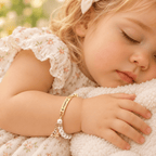 Personalised Kids Pearl Name Bracelet - Christmas Tree Charm, Adjustable - Glaxias