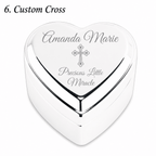 Personalized Baby Baptism or Christening Heart Jewelry Box - Glaxias