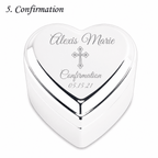 Personalized Baby Baptism or Christening Heart Jewelry Box - Glaxias
