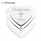 Personalized Baby Baptism or Christening Heart Jewelry Box - Glaxias