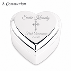 Personalized Baby Baptism or Christening Heart Jewelry Box - Glaxias