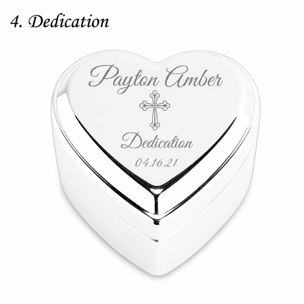 Personalized Baby Baptism or Christening Heart Jewelry Box - Glaxias
