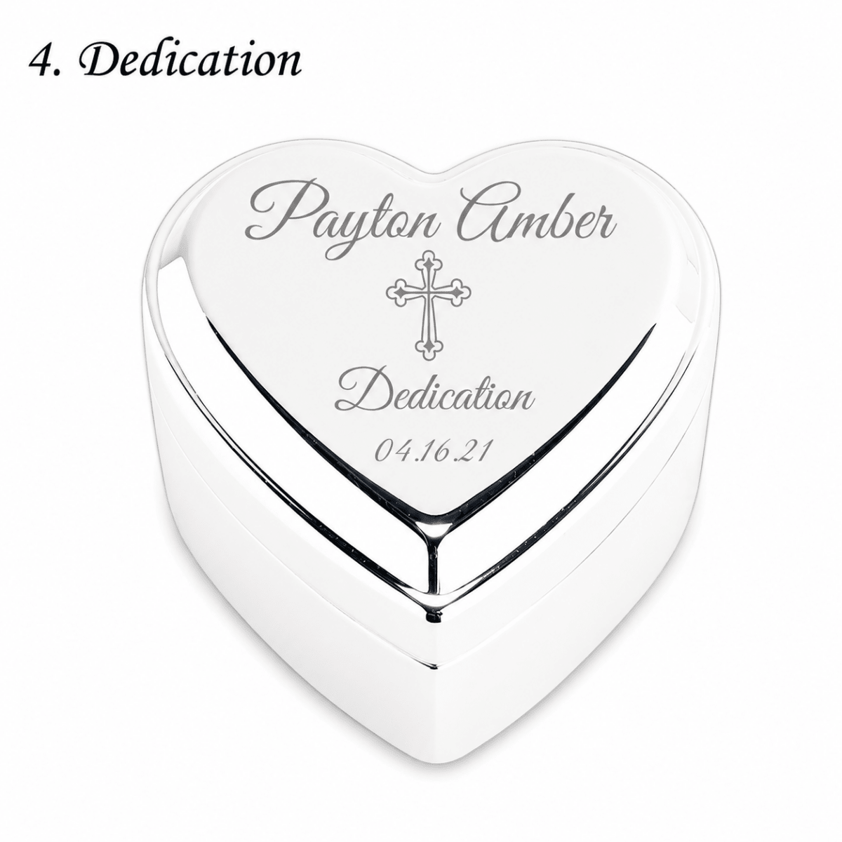 Personalized Baby Baptism or Christening Heart Jewelry Box - Glaxias