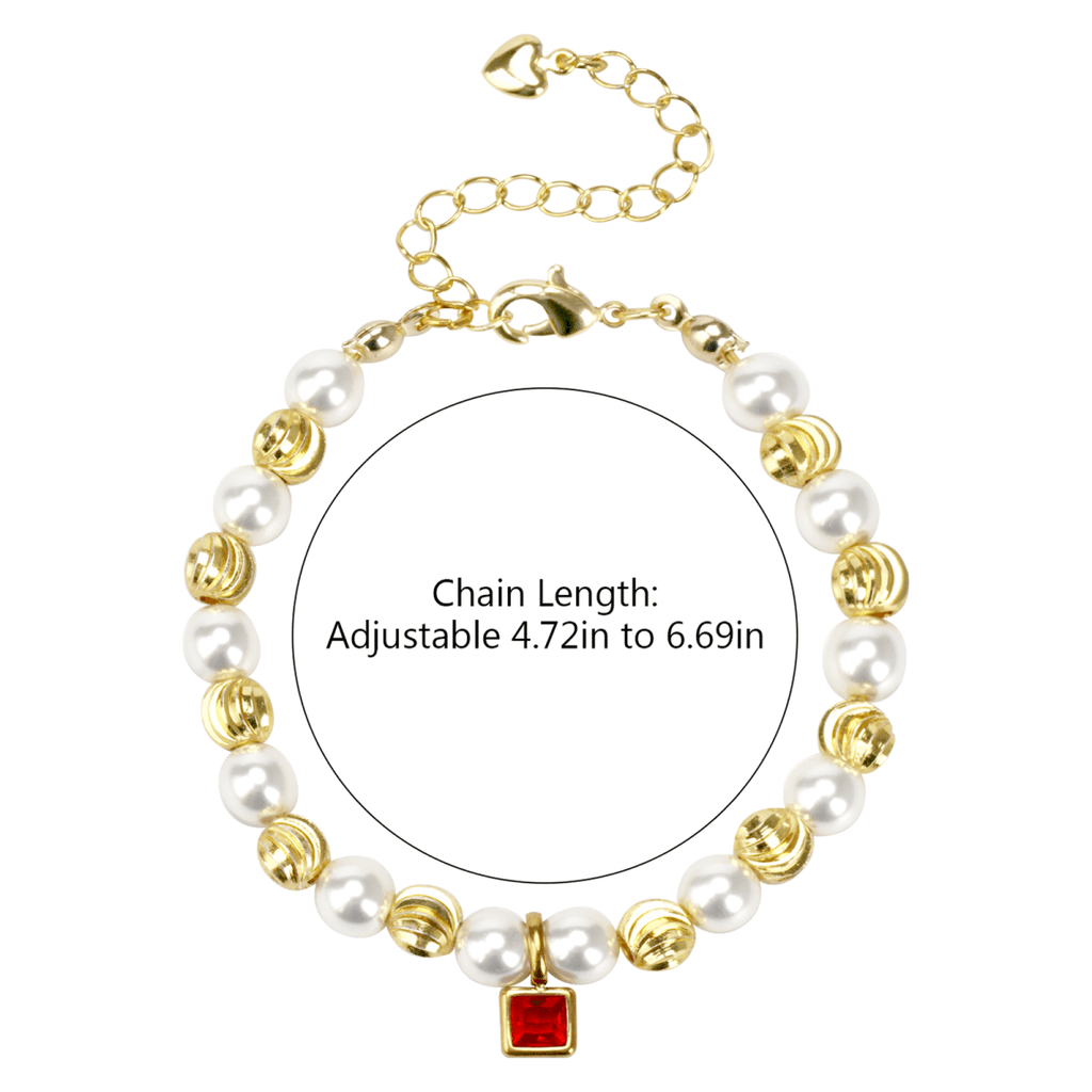 Personalized Baby Birthstone Pearl Bracelet - Glaxias