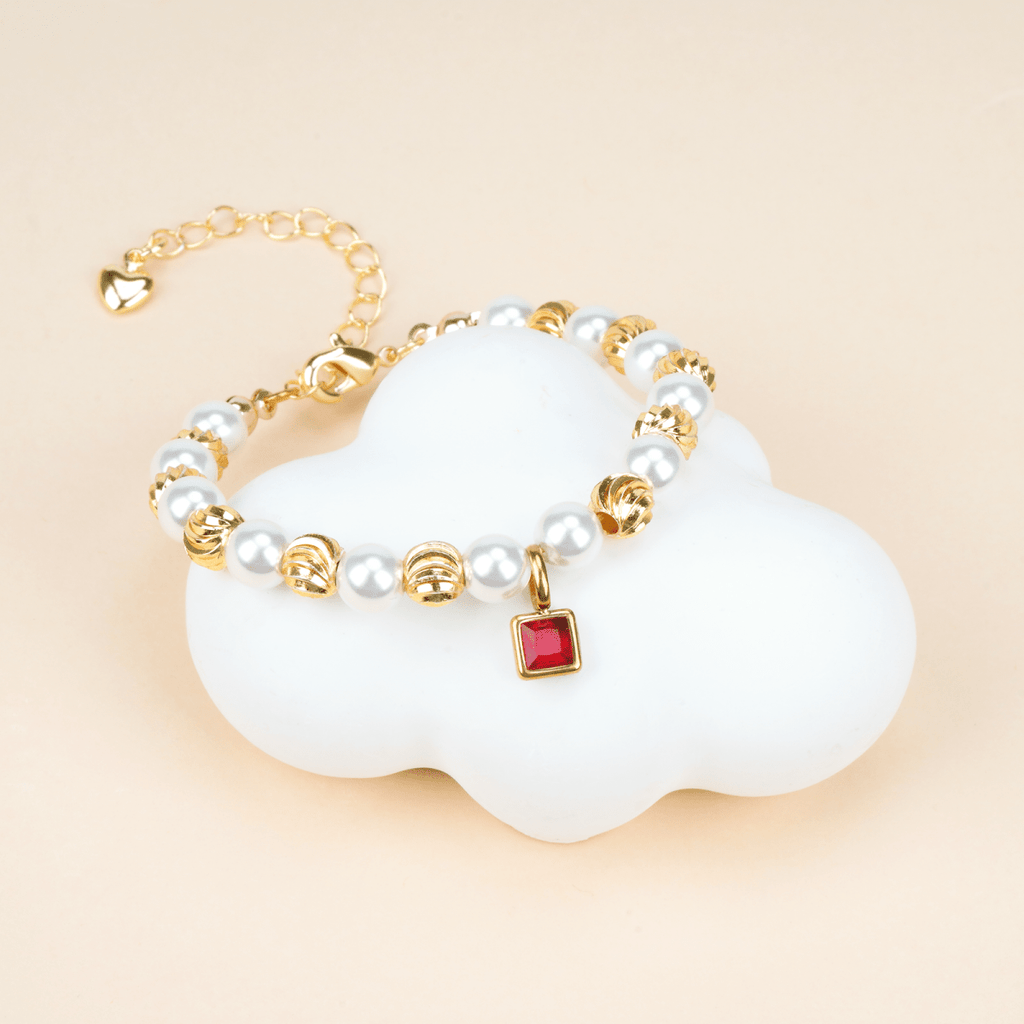 Personalized Baby Birthstone Pearl Bracelet - Glaxias