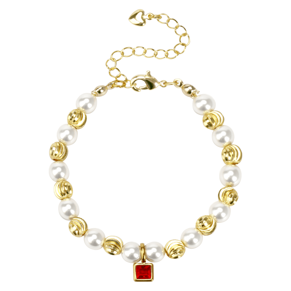 Personalized Baby Birthstone Pearl Bracelet - Glaxias