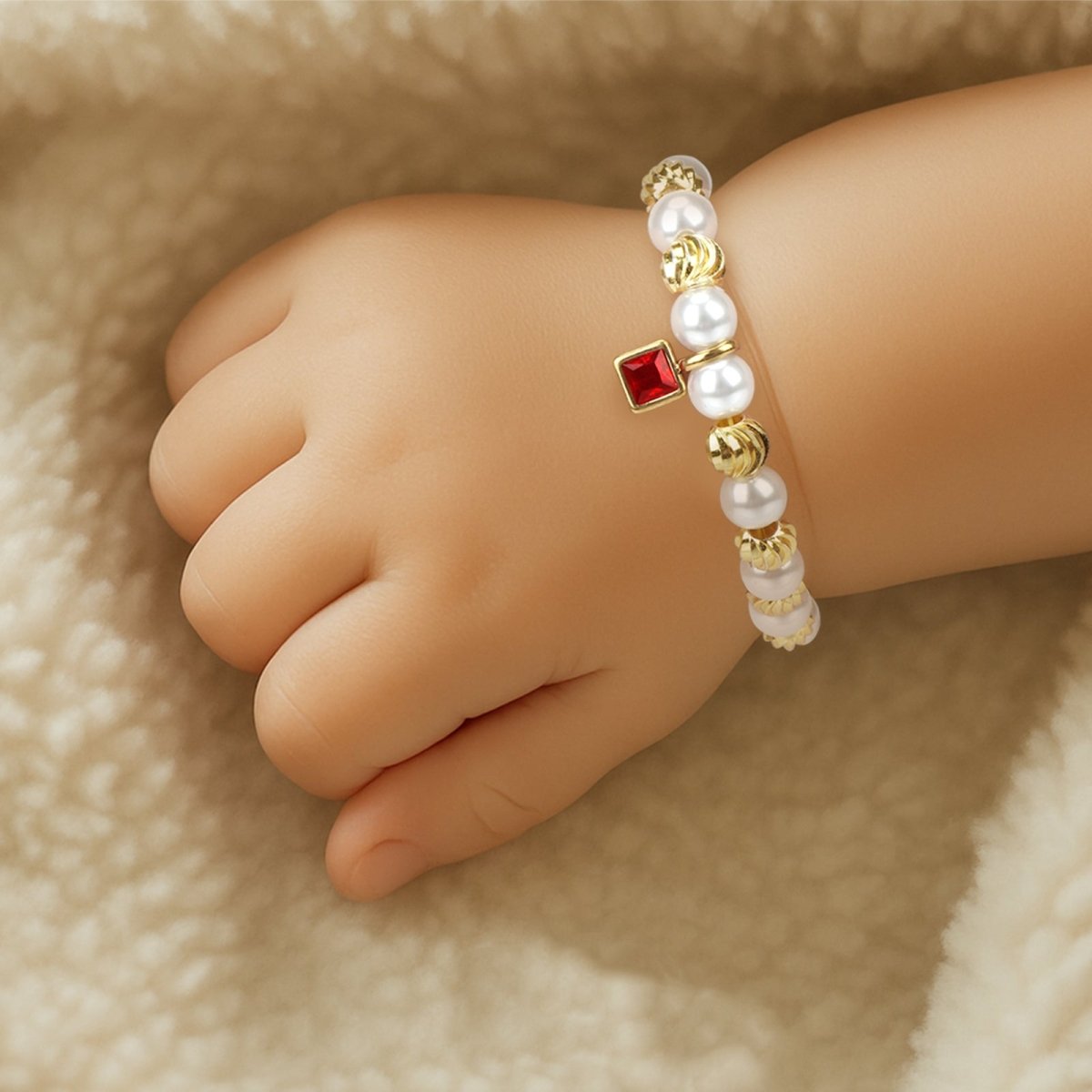 Personalized Baby Birthstone Pearl Bracelet - Glaxias