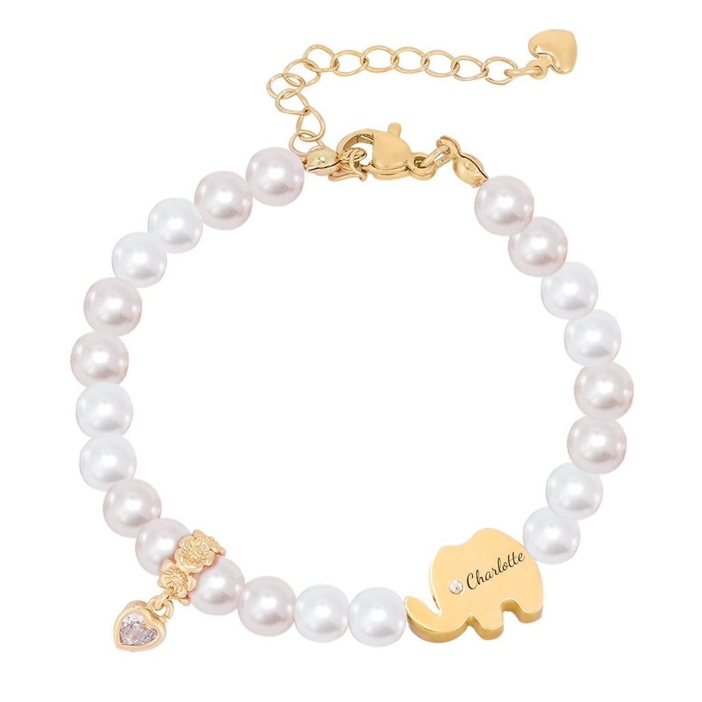Personalized Baby Elephant Name Bracelet - Glaxias
