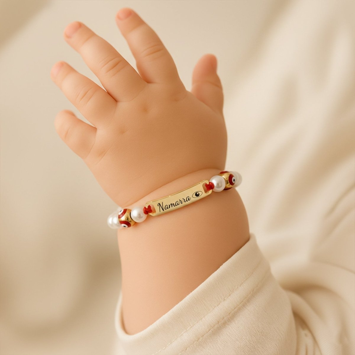Personalized Baby Evil Eye Name Bracelet - Glaxias