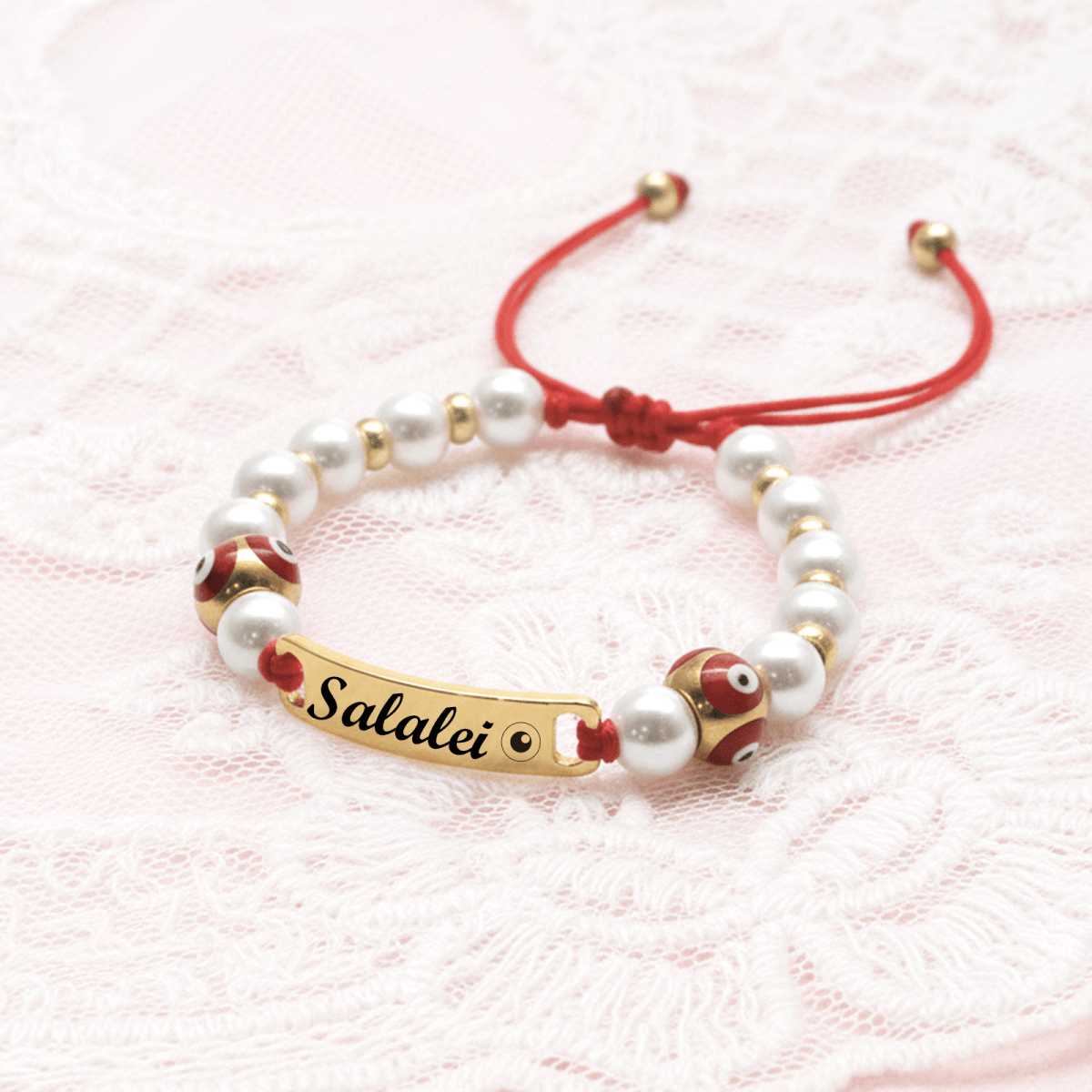 Personalized Baby Evil Eye Name Bracelet - Glaxias
