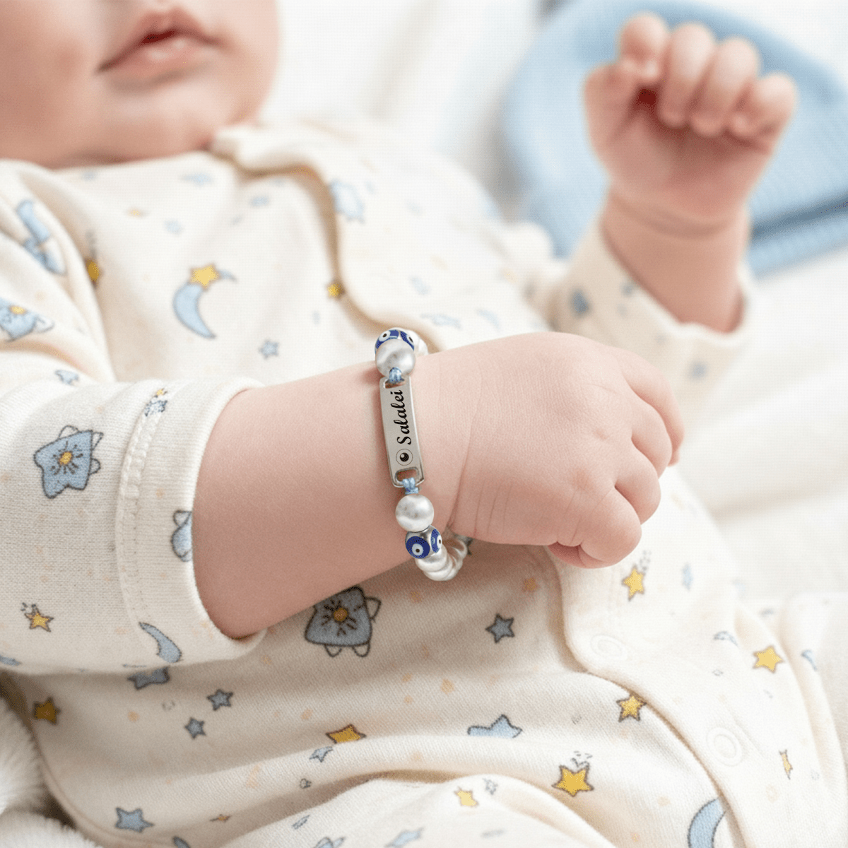 Personalized Baby Evil Eye Name Bracelet - Glaxias