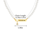 Personalized Baby Girl Name and Birthstone Pearl Necklace - Glaxias