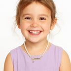 Personalized Baby Girl Name and Birthstone Pearl Necklace - Glaxias