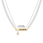 Personalized Baby Girl Name and Birthstone Pearl Necklace - Glaxias