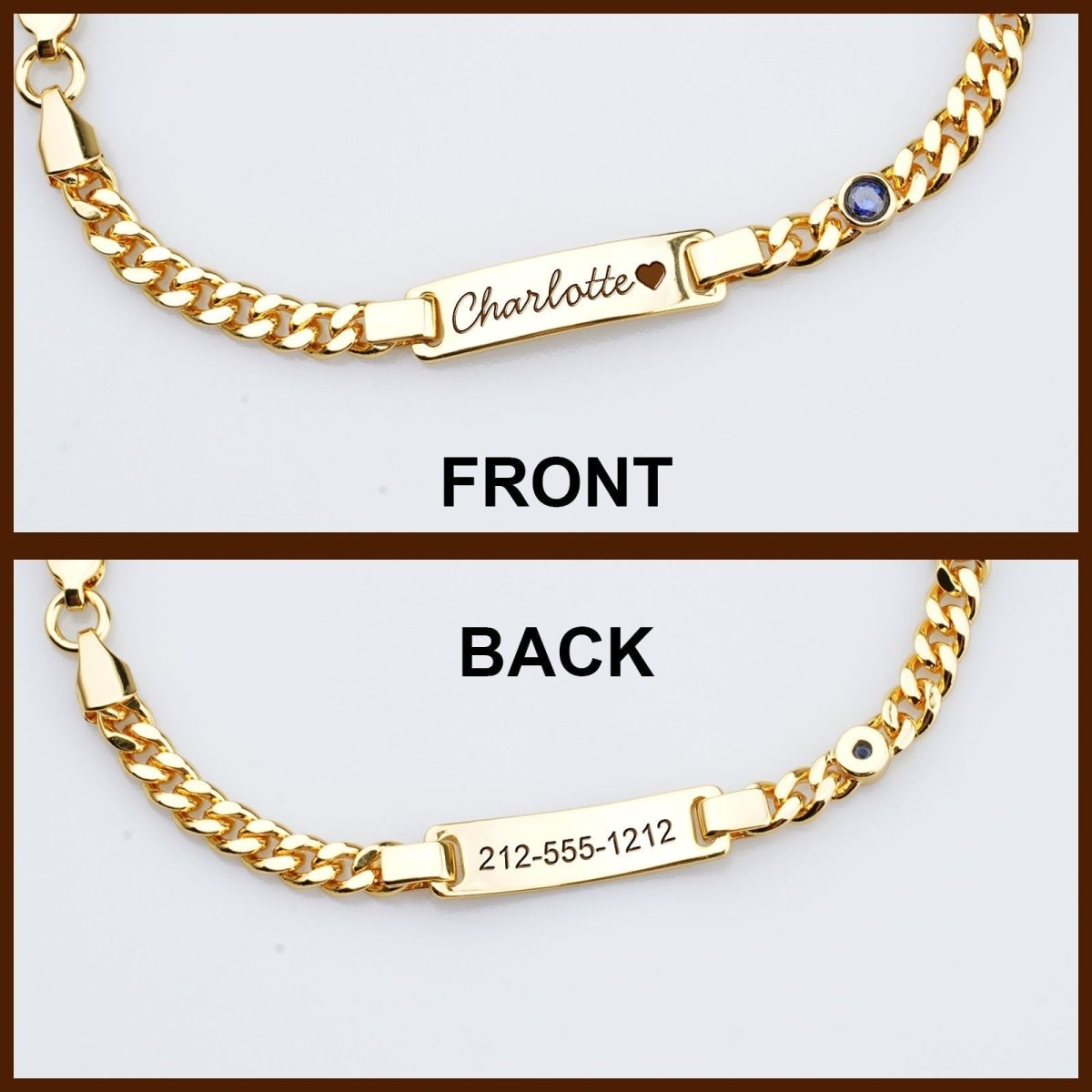 Personalized Baby Gold ID Bracelet - Glaxias