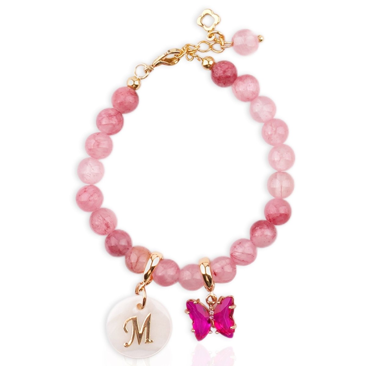 Personalized Baby Initial and Birthstone Gemstone Bracelet - Glaxias