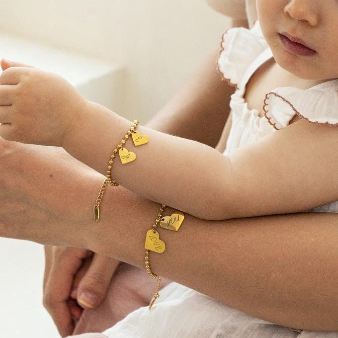Personalized Baby Initial Heart Bracelet - Glaxias