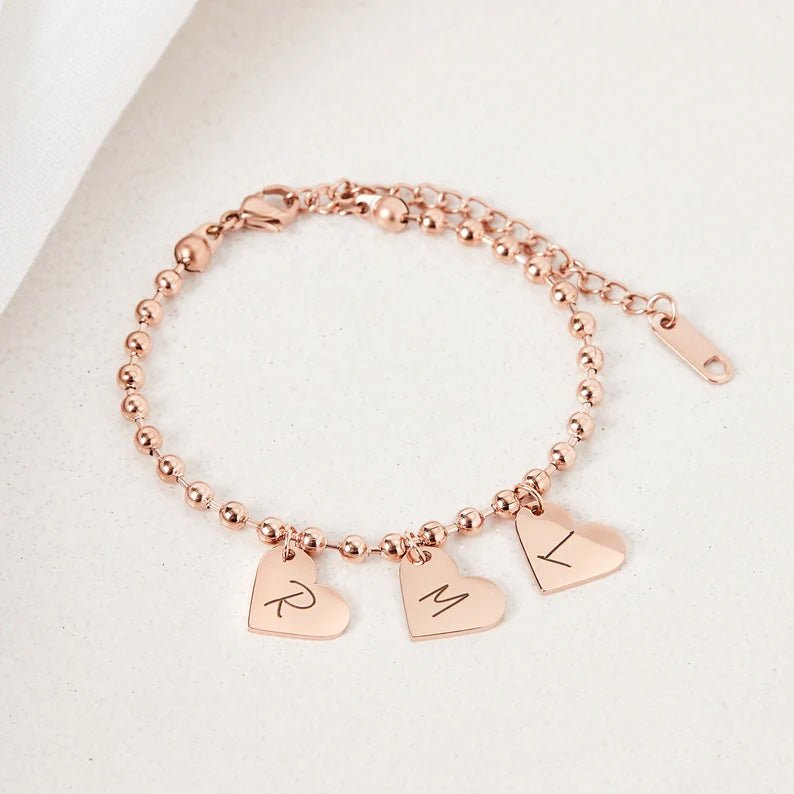 Personalized Baby Initial Heart Bracelet - Glaxias