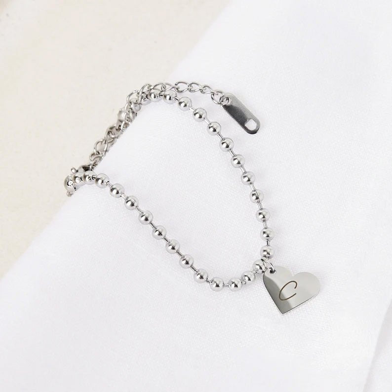 Personalized Baby Initial Heart Bracelet - Glaxias