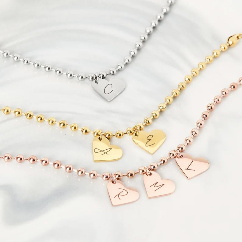 Personalized Baby Initial Heart Bracelet - Glaxias