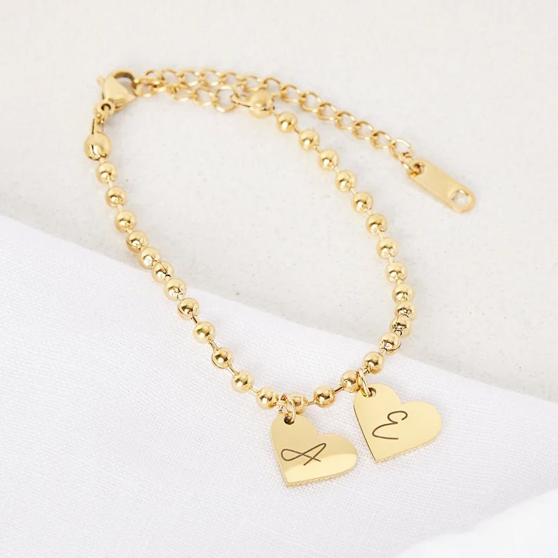 Personalized Baby Initial Heart Bracelet - Glaxias