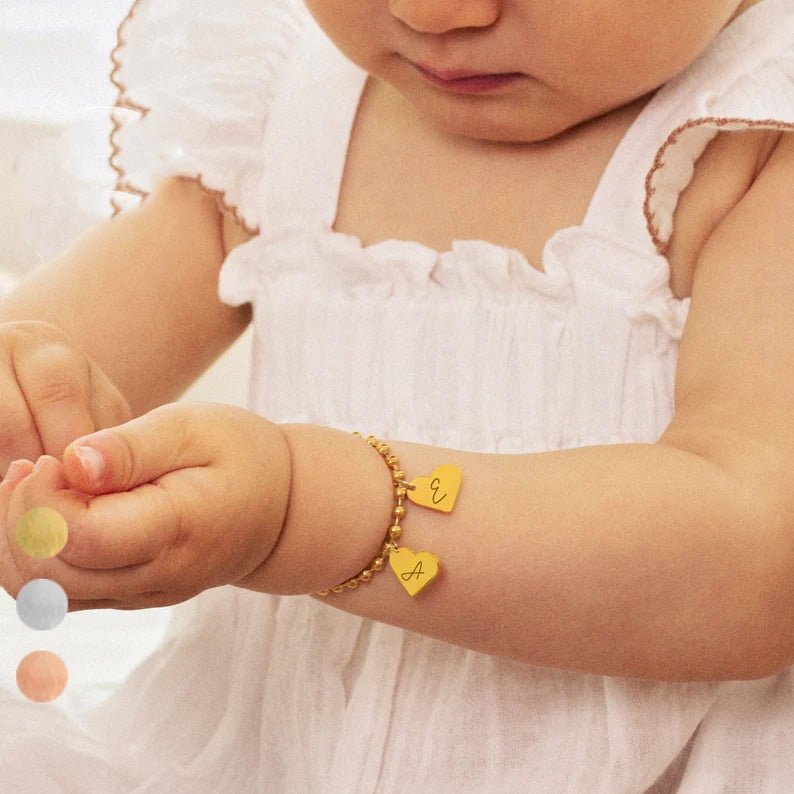 Personalized Baby Initial Heart Bracelet - Glaxias