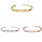 Personalized Baby Name and Birthstone Bracelet - Glaxias