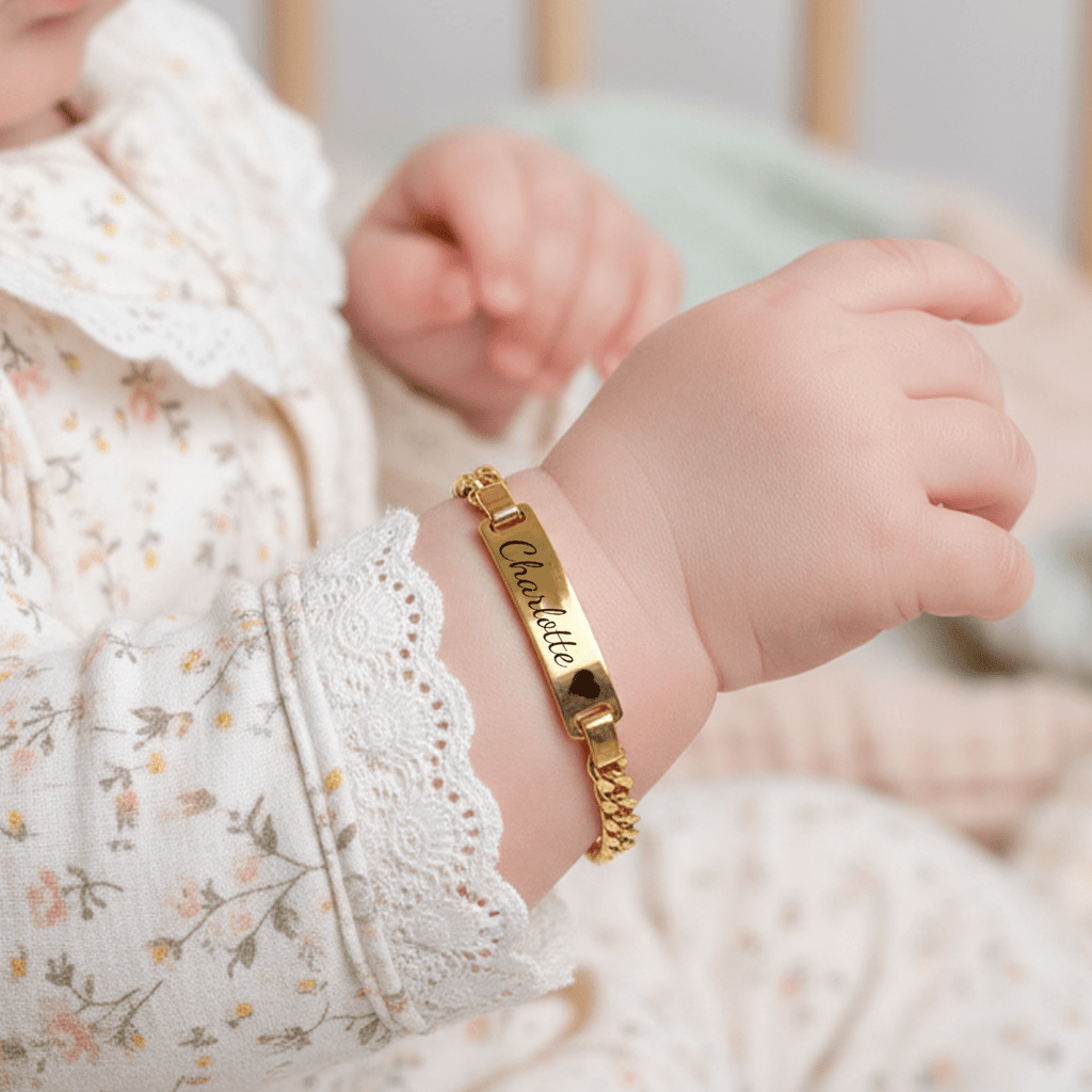 Personalized Baby Name and Birthstone Bracelet - Glaxias