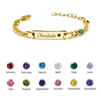 Personalized Baby Name and Birthstone Bracelet - Glaxias