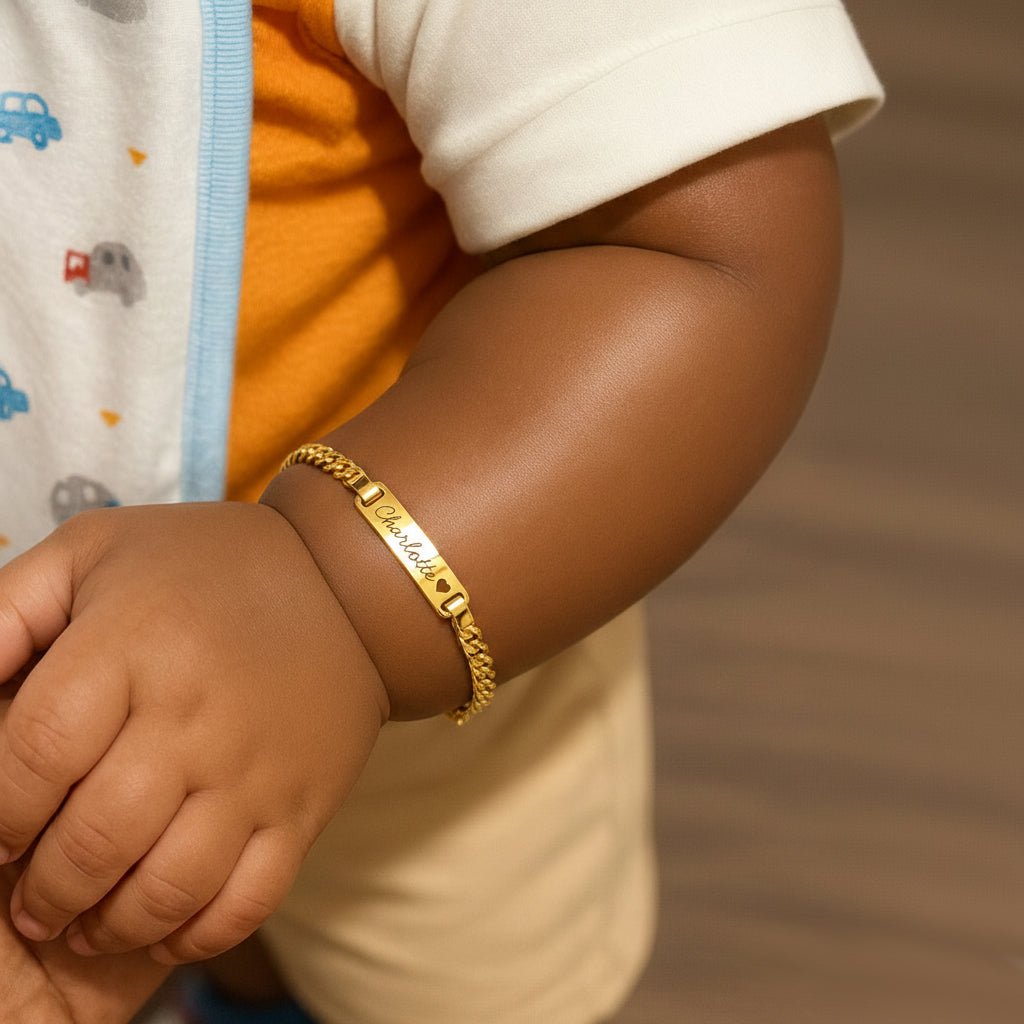 Personalized Baby Name and Birthstone Bracelet - Glaxias