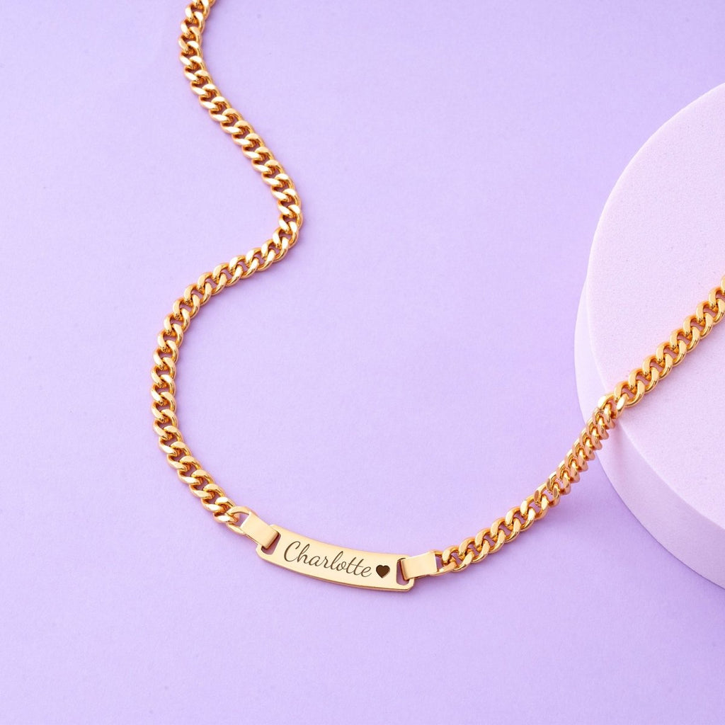 Personalized Baby Name and Birthstone Necklace - Glaxias