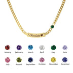 Personalized Baby Name and Birthstone Necklace - Glaxias