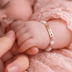 Personalized Baby Name and Birthstone Pearl Bracelet - Glaxias