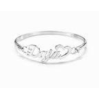 Personalized Baby Name Bangle Bracelet with Heart - Glaxias